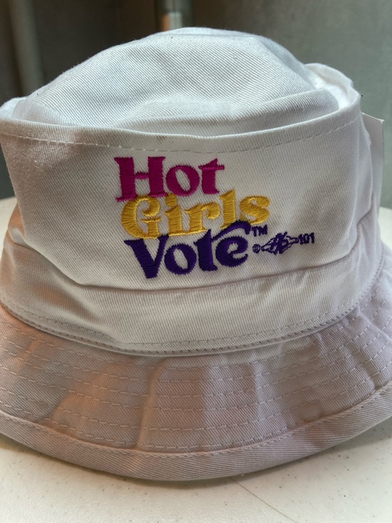 Decky Accessories - NWT Decky Hot Girls Vote Embroidered White Bucket Hat